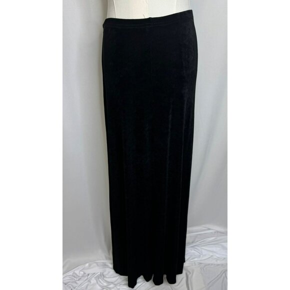 Softwear By Mark Singer Black Maxi Skirt Large Stretch Pull On Maxi Travel Goth - Picture 1 of 5